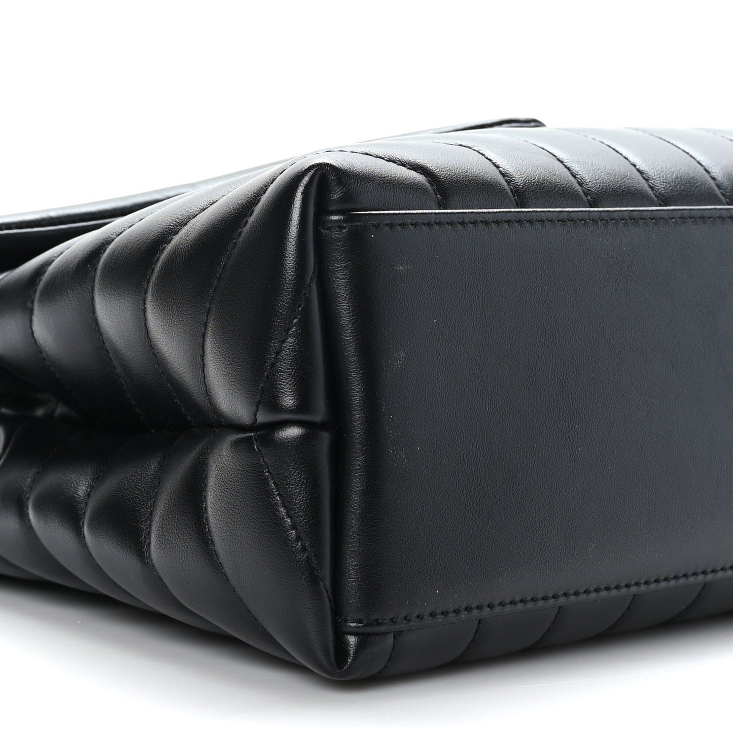 Calfskin Y Quilted Monogram Medium Loulou Chain Satchel Black
