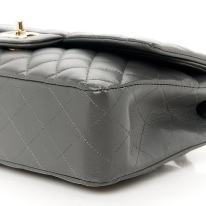 Chanel Lambskin Quilted Medium Double Flap Dark Grey 11 of 11