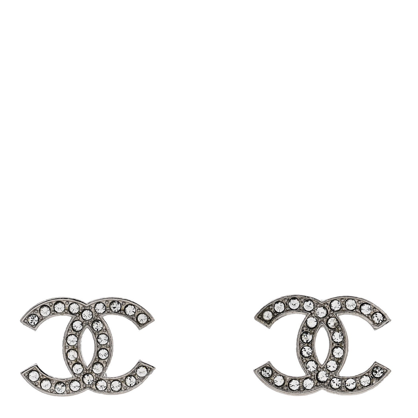 Crystal CC Earrings Silver