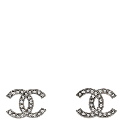 Chanel Crystal CC Earrings Silver 1 of 5