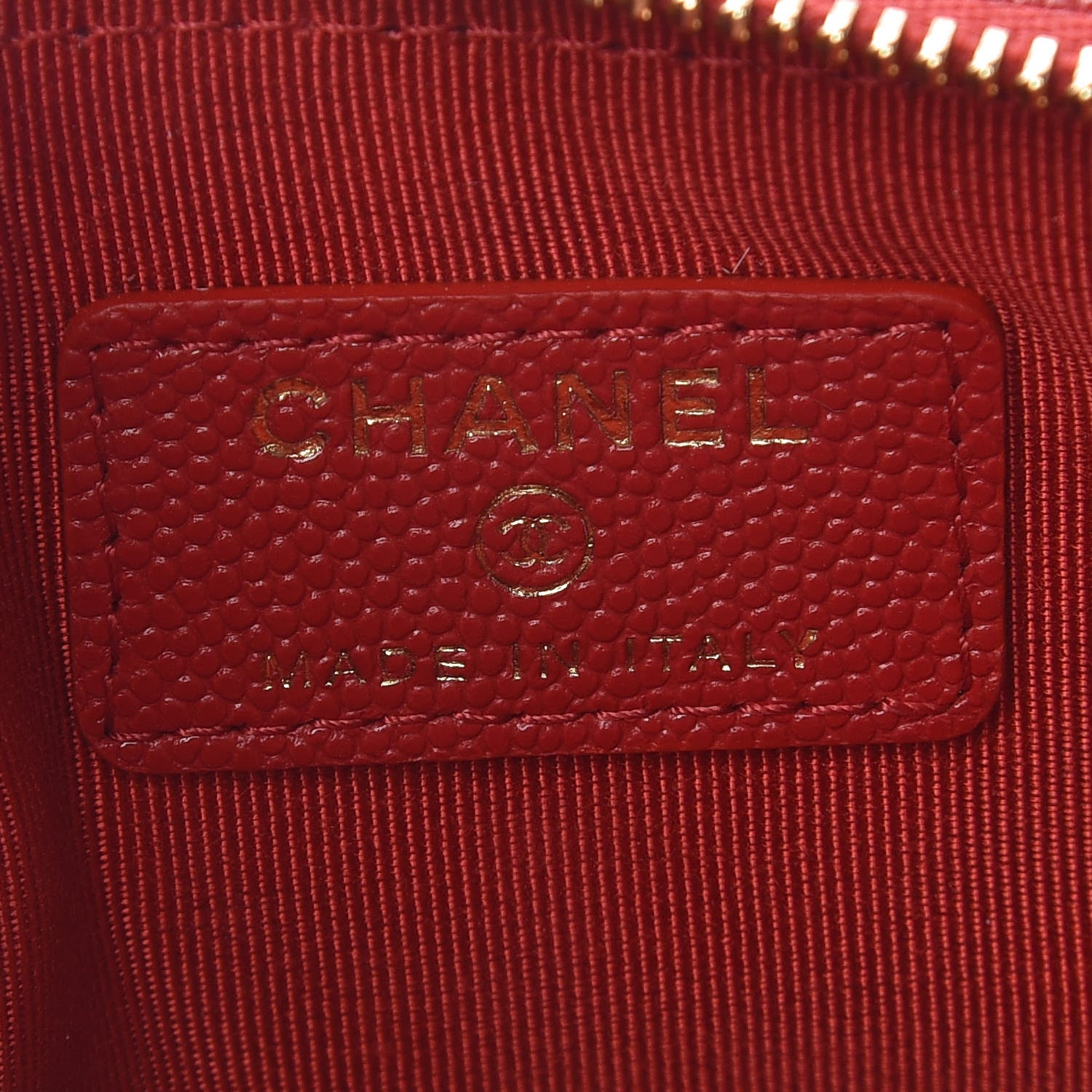 Chanel Caviar Quilted Small Cosmetic Case Red 5 of 9
