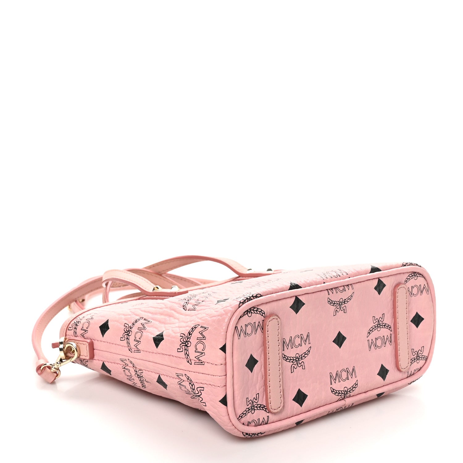 MCM Visetos Mini Anya Top Zip Shopper Tote Soft Pink 4 of 9