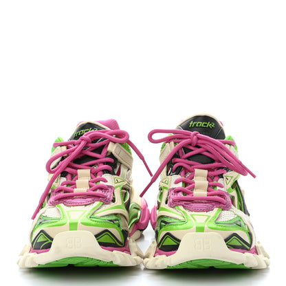Balenciaga Rubber Mesh Bi-Color Womens Track.2 Open Sneakers 38 White Green Pink 2 of 10