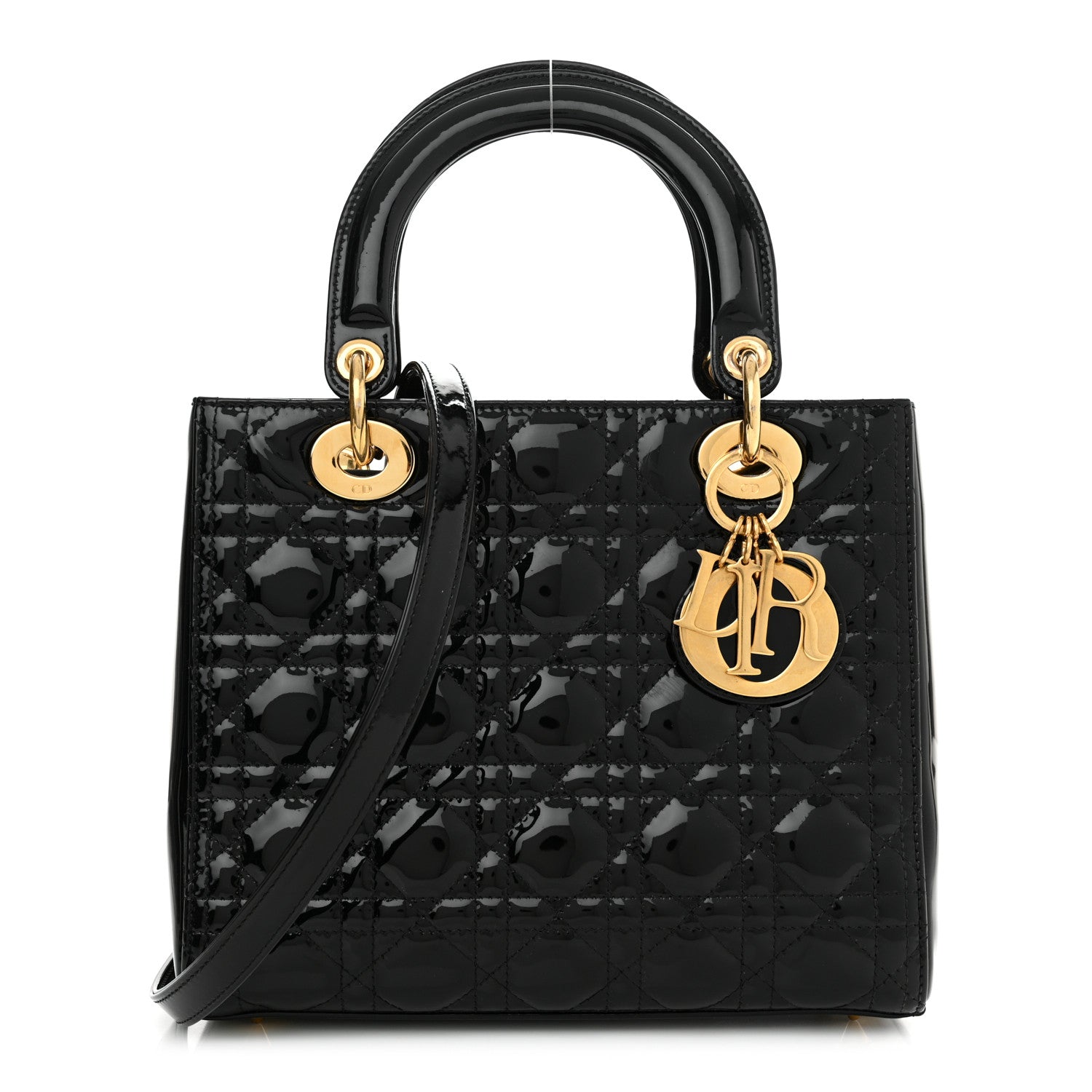 Christian Dior Patent Cannage Medium Lady Dior Black 1 of 10