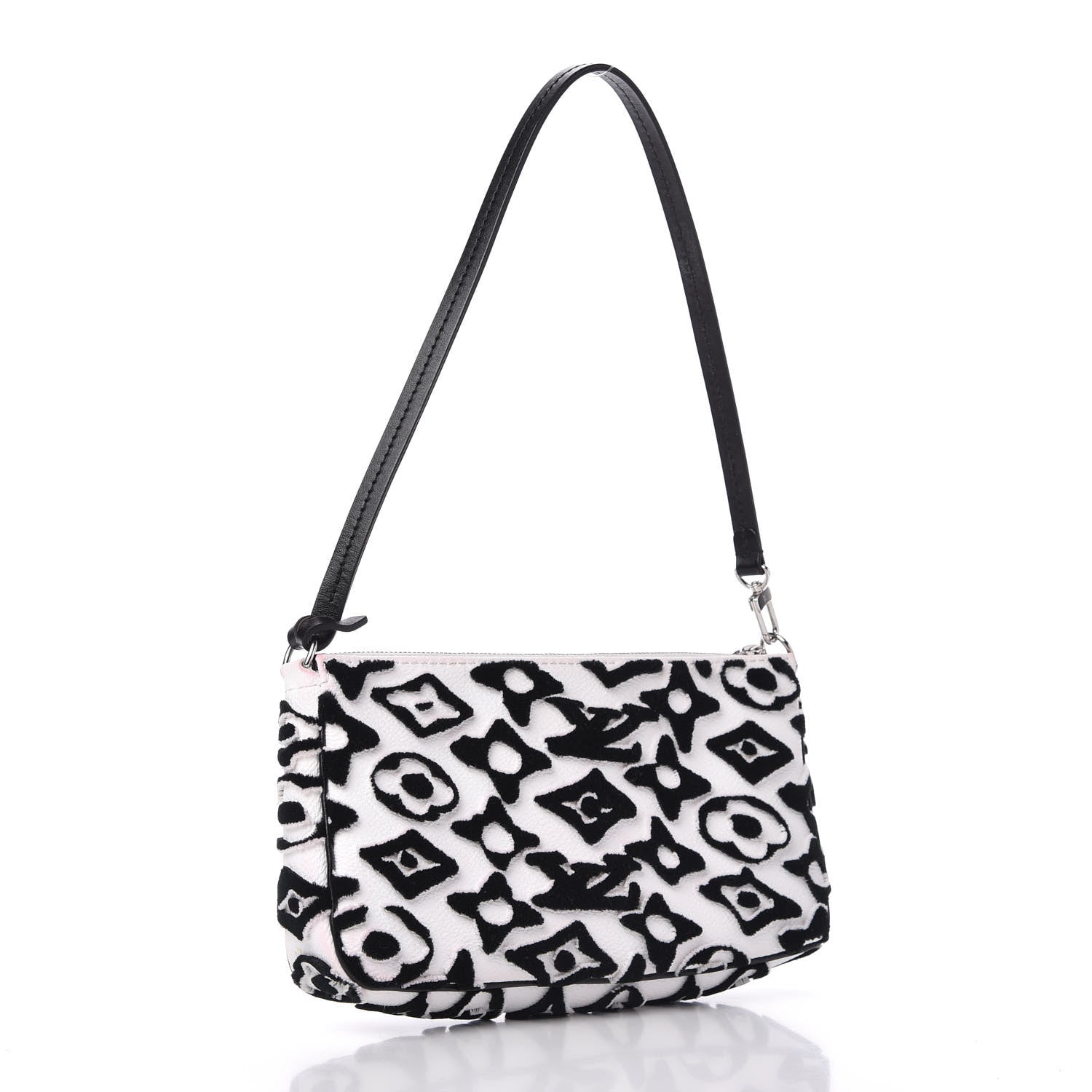 Louis Vuitton X UF Tufted Monogram Pochette Accessories White Black 3 of 12