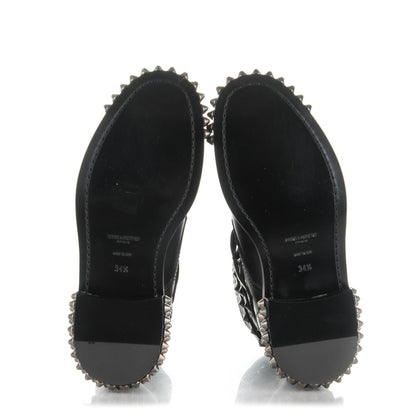 Saint Laurent Smooth Calfskin Studded Ankle Ranger Boots 34.5 Black 5 of 10