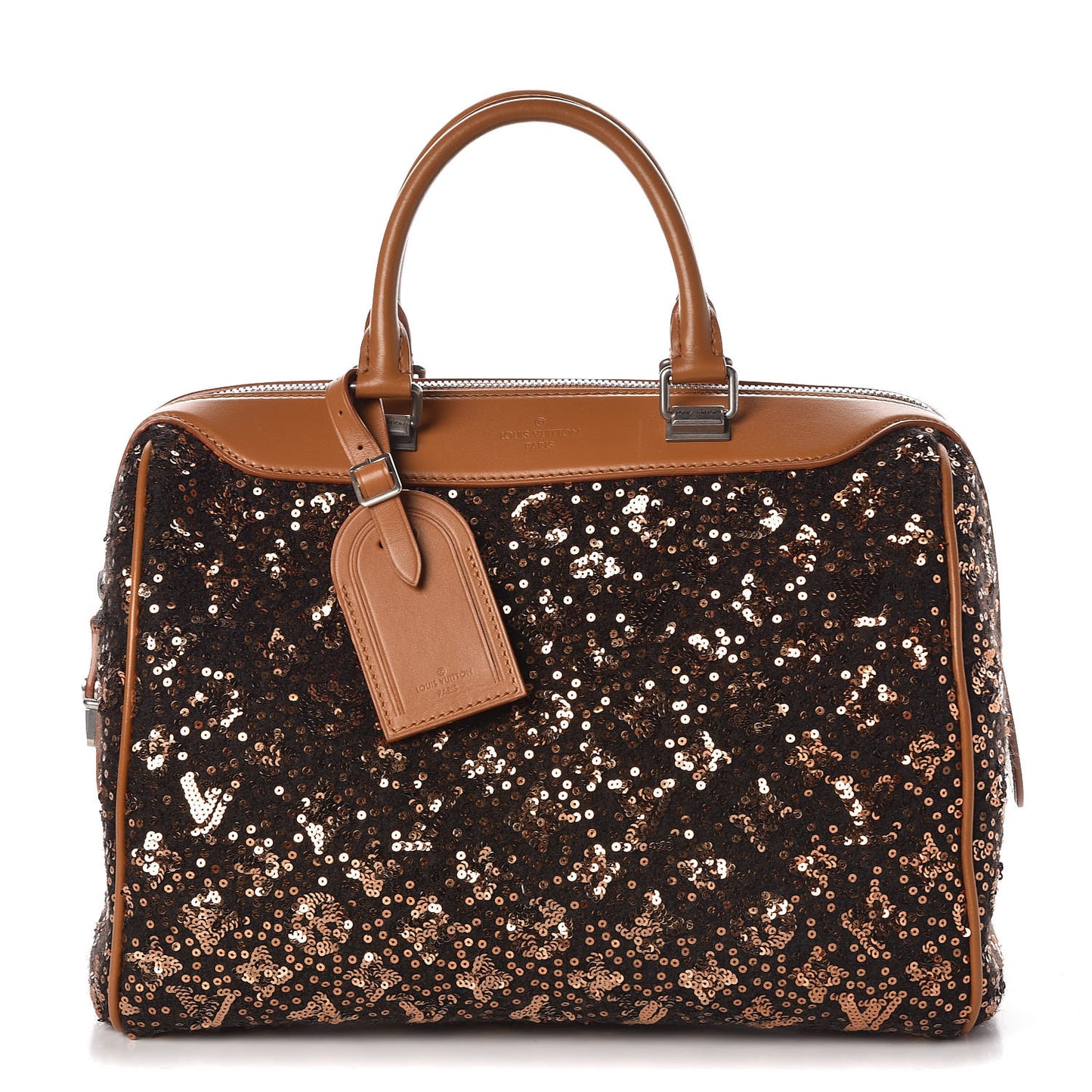 Sequin Monogram Sunshine Express Speedy Gold