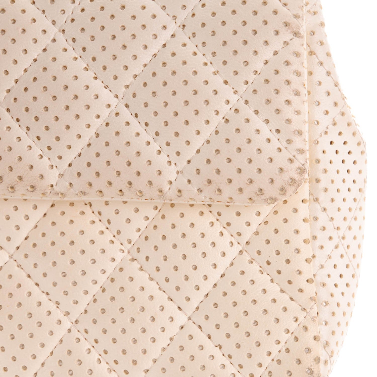 Chanel Lambskin Perforated East West Flap White 10 of 10