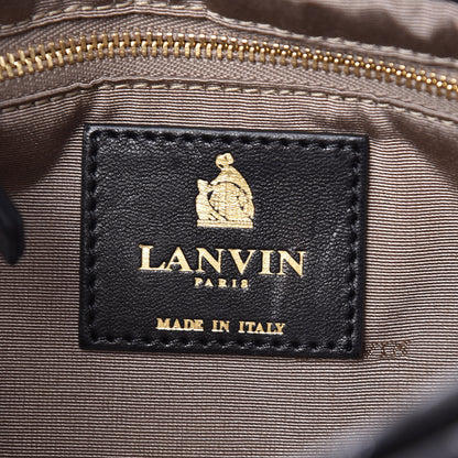 Lanvin Suede Leopard Embossed Sugar Flap Shoulder Bag Black 9 of 12