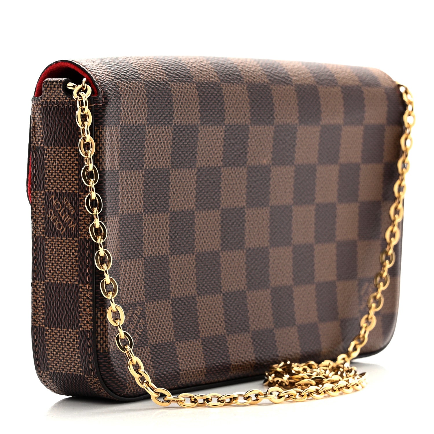 Louis Vuitton Damier Ebene Pochette Felicie Chain Wallet 4 of 11
