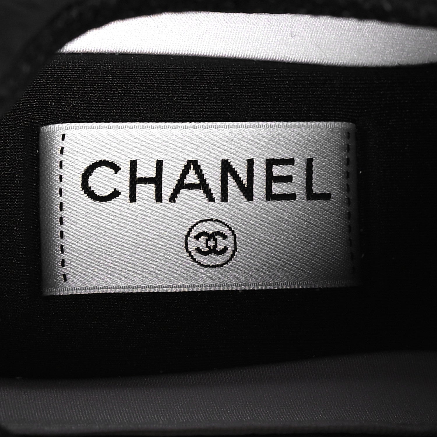Chanel Mesh Suede Calfskin Grained Calfskin Womens CC Sneakers 37.5 White Black 7 of 7