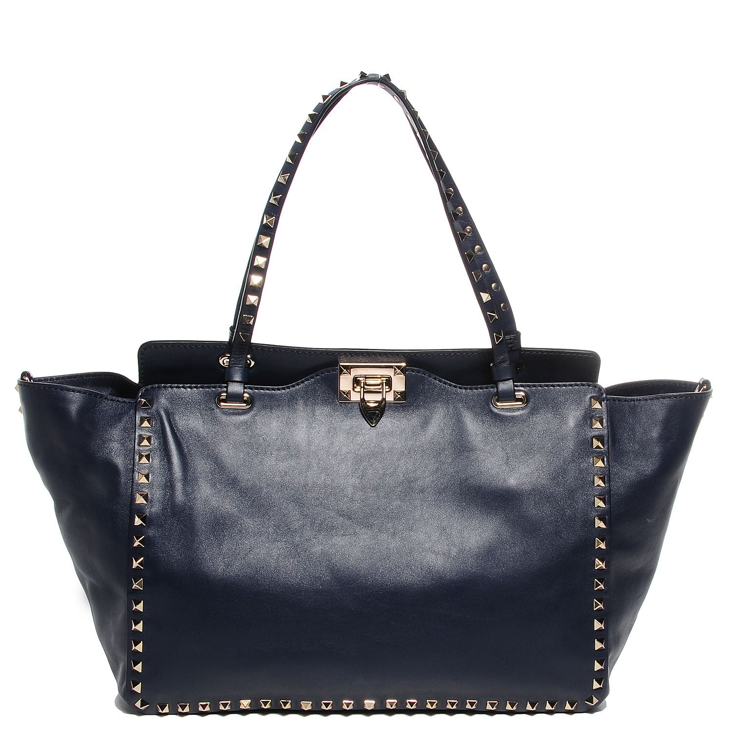 Valentino Garavani Vitello Medium Rockstud Tote Marine 1 of 7
