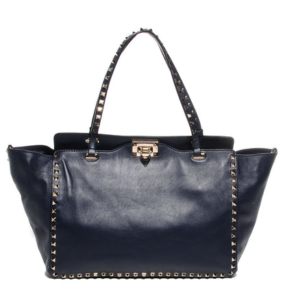 Valentino Garavani Vitello Medium Rockstud Tote Marine 1 of 7