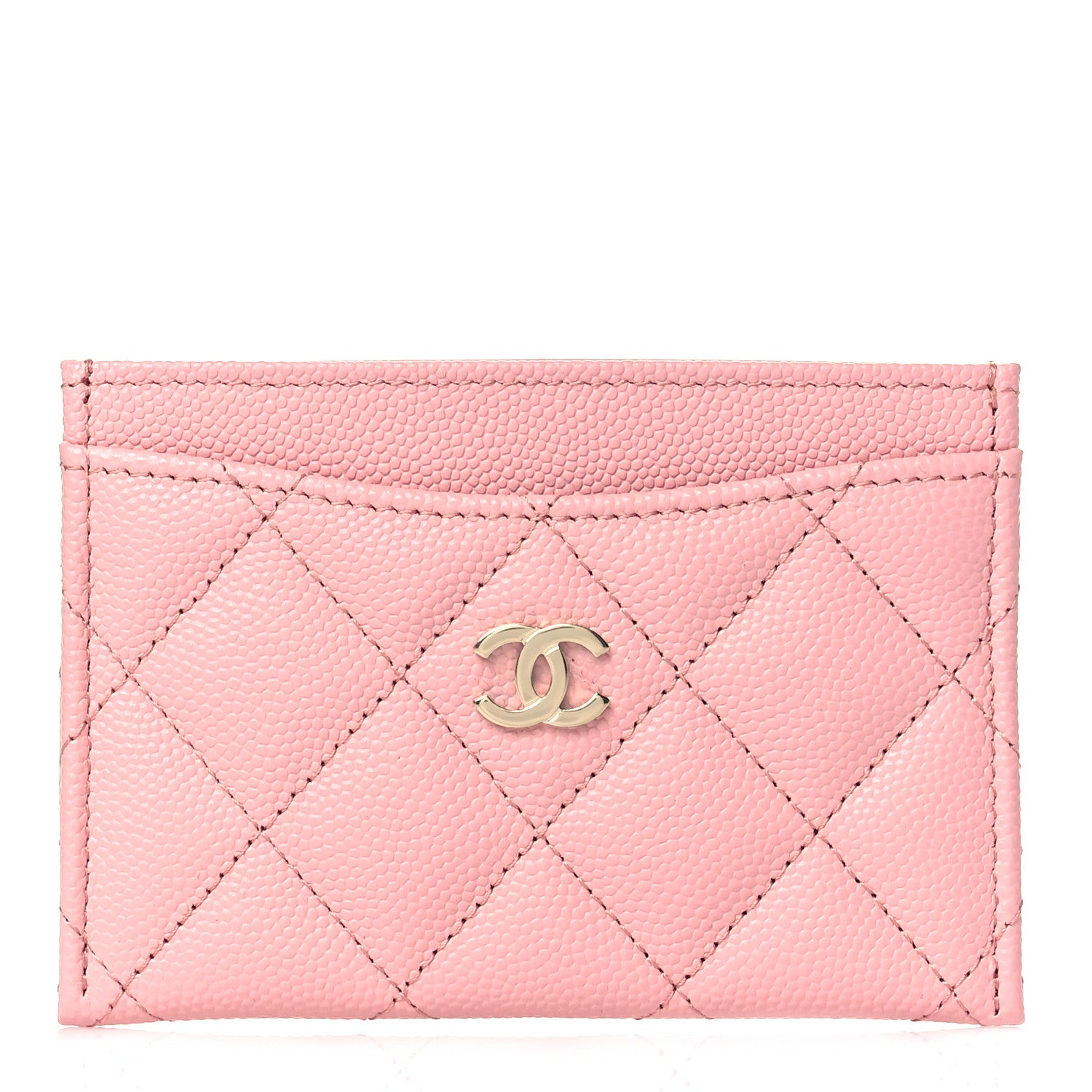 Chanel Caviar Quilted Card Holder Pink 1 of 10