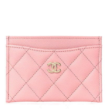 Chanel Caviar Quilted Card Holder Pink 1 of 10
