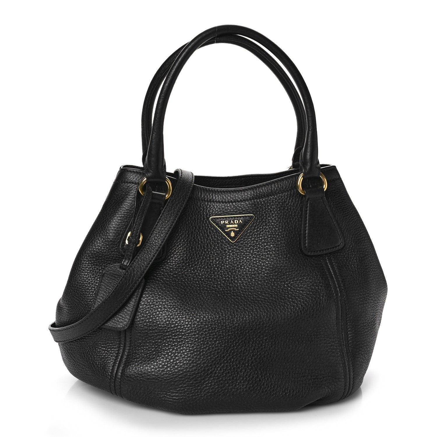 Prada Vitello Daino Tote Black 1 of 10