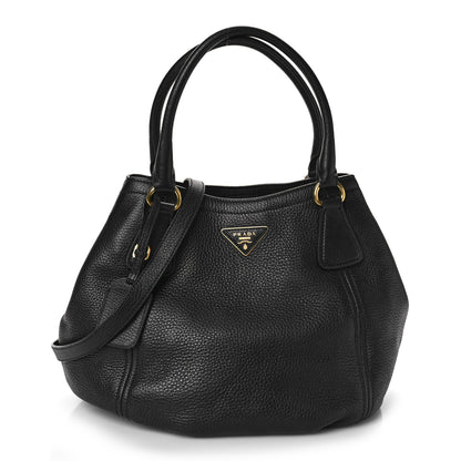 Prada Vitello Daino Tote Black 1 of 10