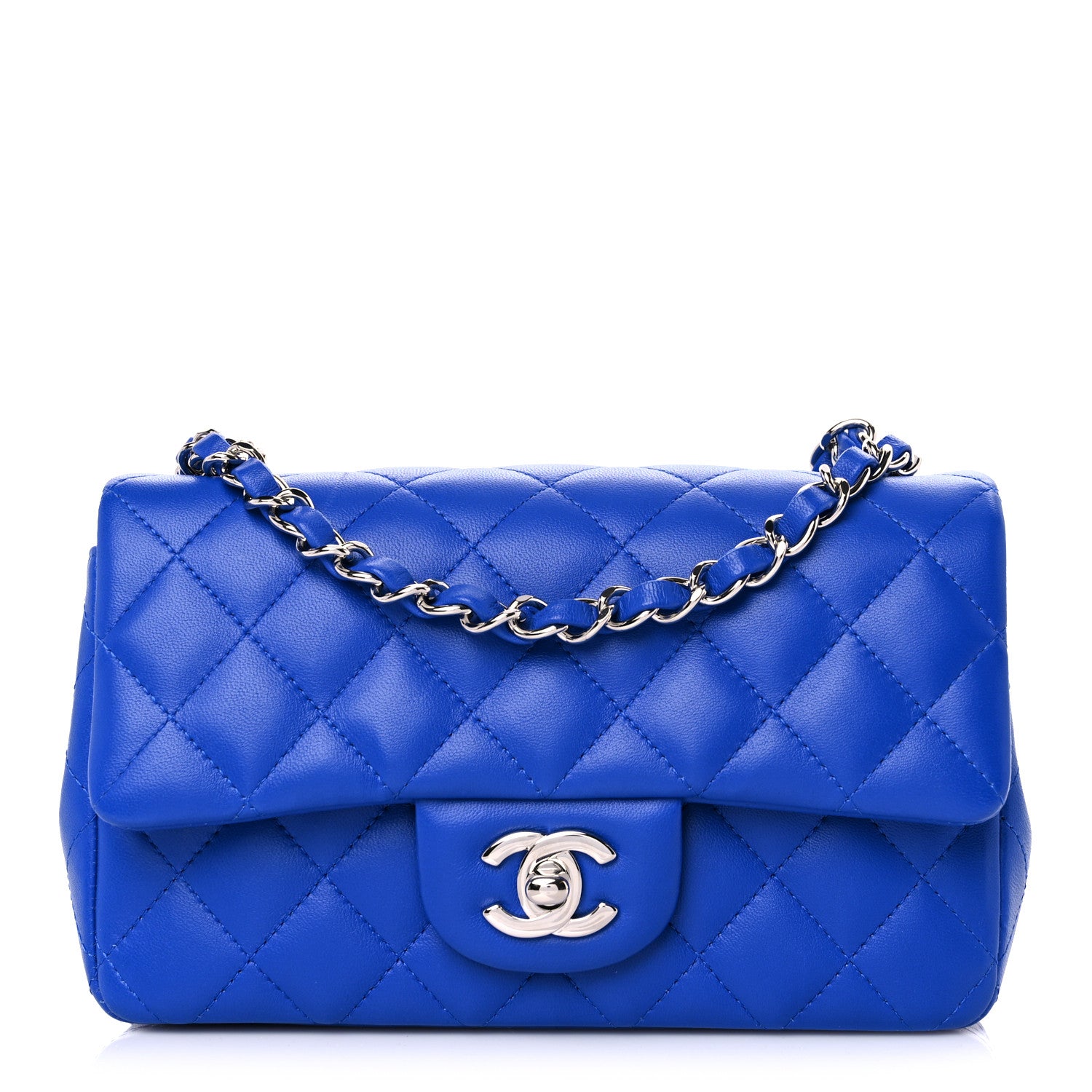 Chanel Lambskin Quilted Mini Rectangular Flap Royal Blue 1 of 14