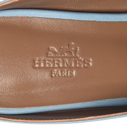 Hermes Goatskin Rivoli Mules 35 Bleu Ciel 7 of 9