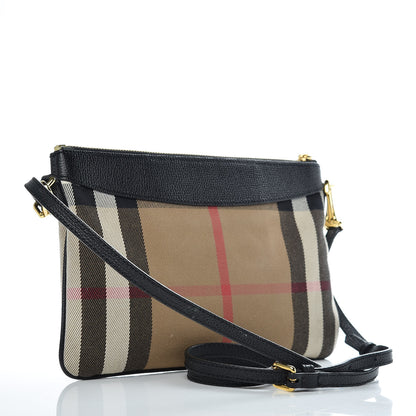Burberry House Check Derby Peyton Crossbody Clutch Bag Black 3 of 13