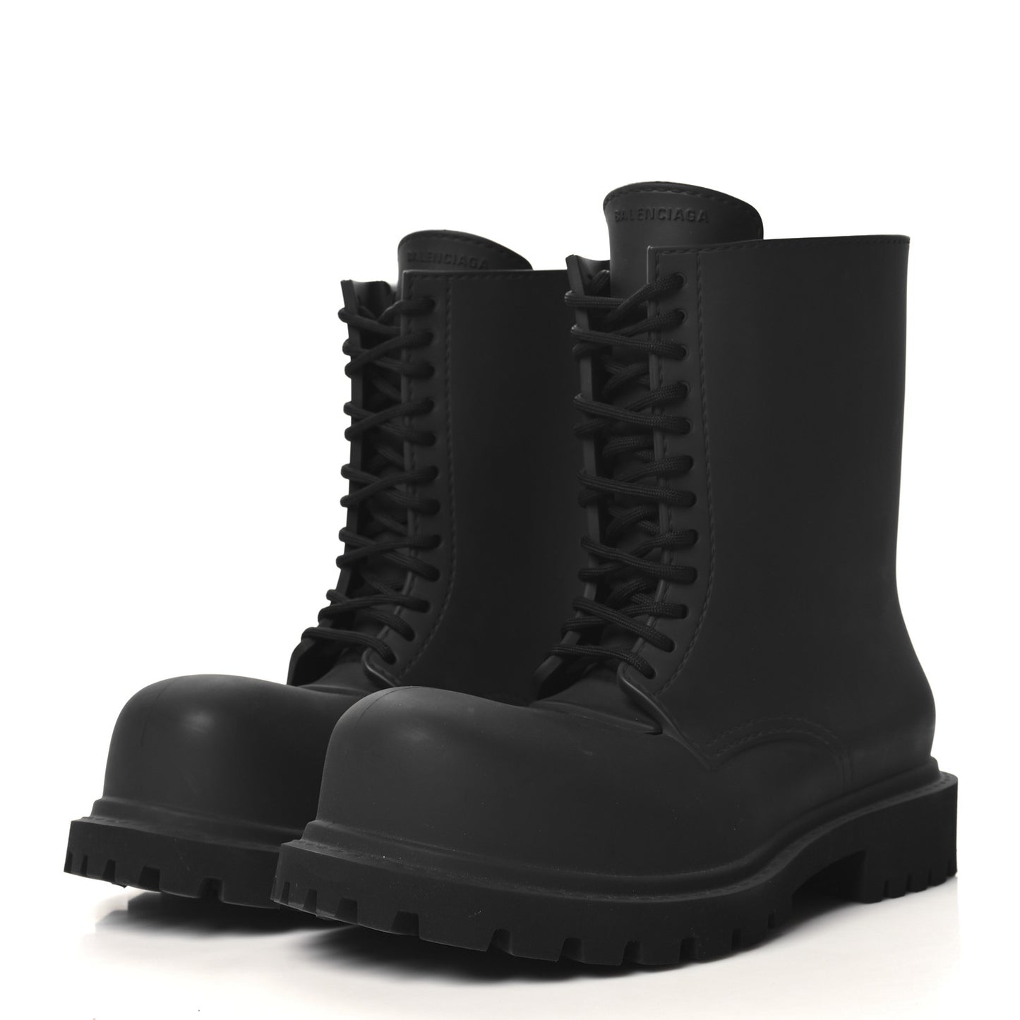 Rubber Mens Steroid Lace Up Boots 11 Black