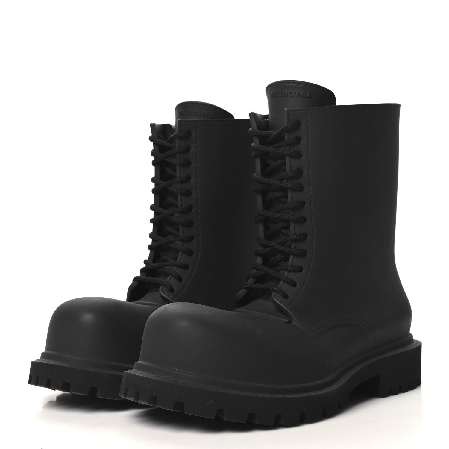 Balenciaga Rubber Mens Steroid Lace Up Boots 11 Black 4 of 9