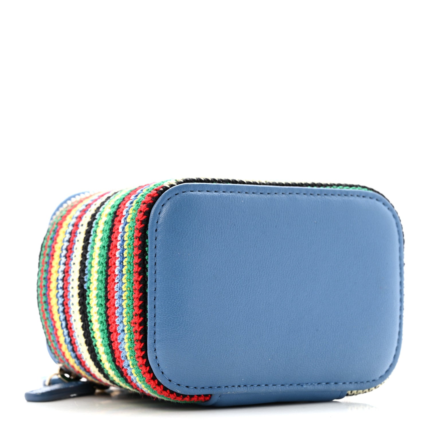 Chanel Lambskin Crochet Mini Vanity Case With Chain Blue Multicolor 4 of 13