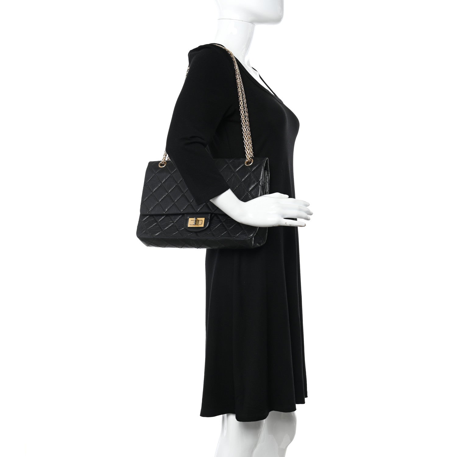 Chanel Aged Calfskin Quilted 2.55 Reissue 227 Flap Black 3 of 12