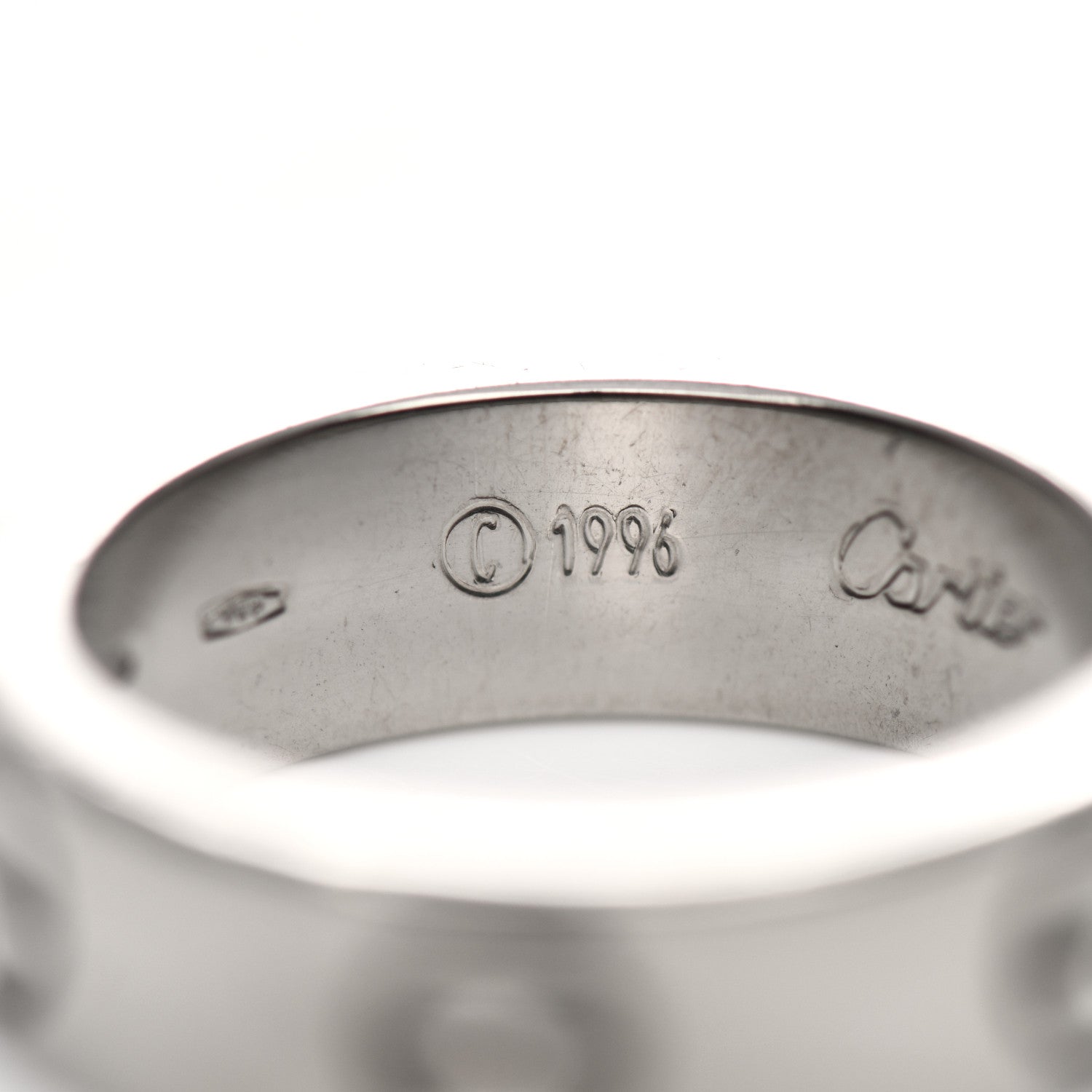 Cartier 18K White Gold 5.5mm LOVE Ring 49 4.75 7 of 8