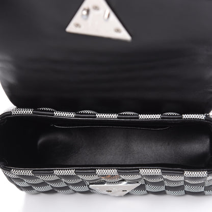 Louis Vuitton Calfskin Damier Twist Shoulder Bag BB Black White 5 of 9