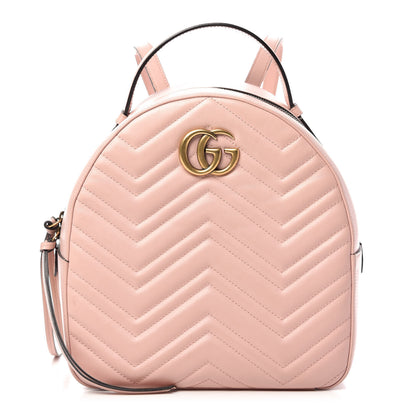 Gucci Calfskin Matelasse GG Marmont Dome Backpack Perfect Pink 1 of 11