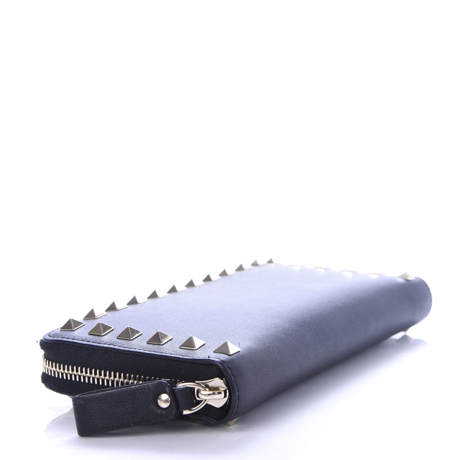 Valentino Garavani Calfskin Rockstud Zip Around Wallet Black 4 of 6