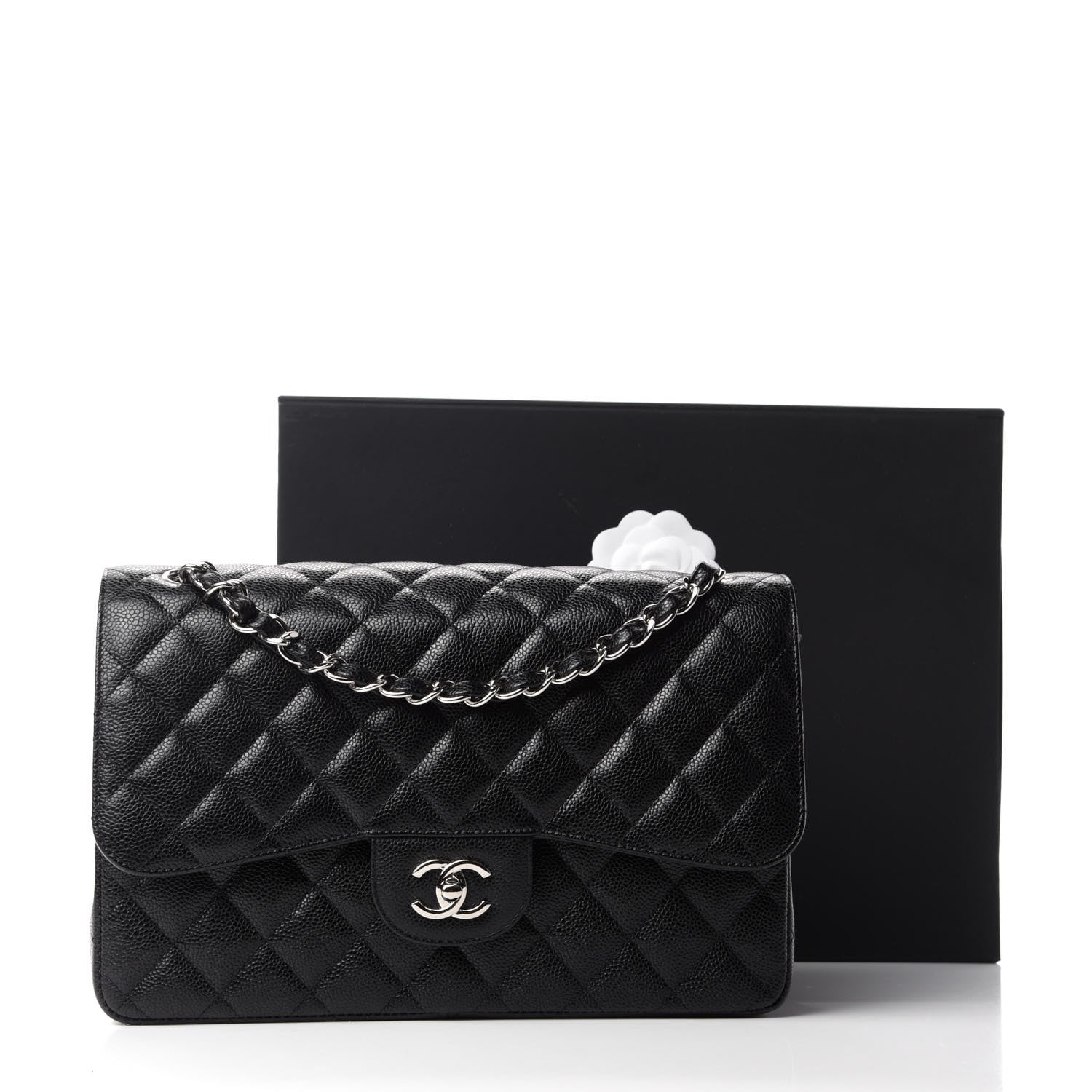 Chanel Caviar Quilted Jumbo Double Flap Black 11 of 11