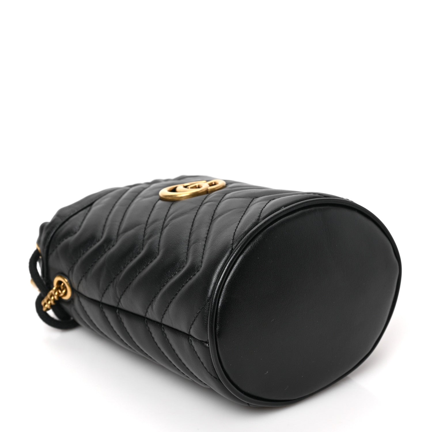 Gucci Calfskin Matelasse Mini GG Marmont 2.0 Bucket Bag Black 4 of 9