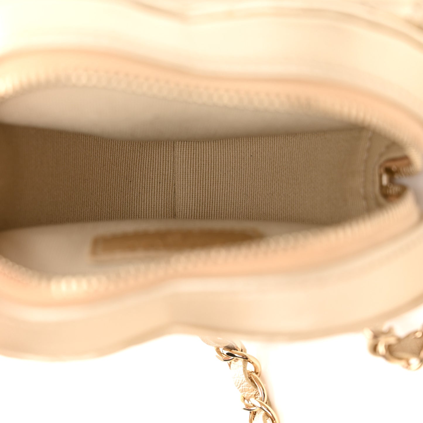 Metallic Lambskin Quilted CC In Love Heart Waist Belt Bag With Chain Gold