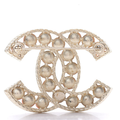 Chanel Bead CC Brooch Gold Orange 3 of 5