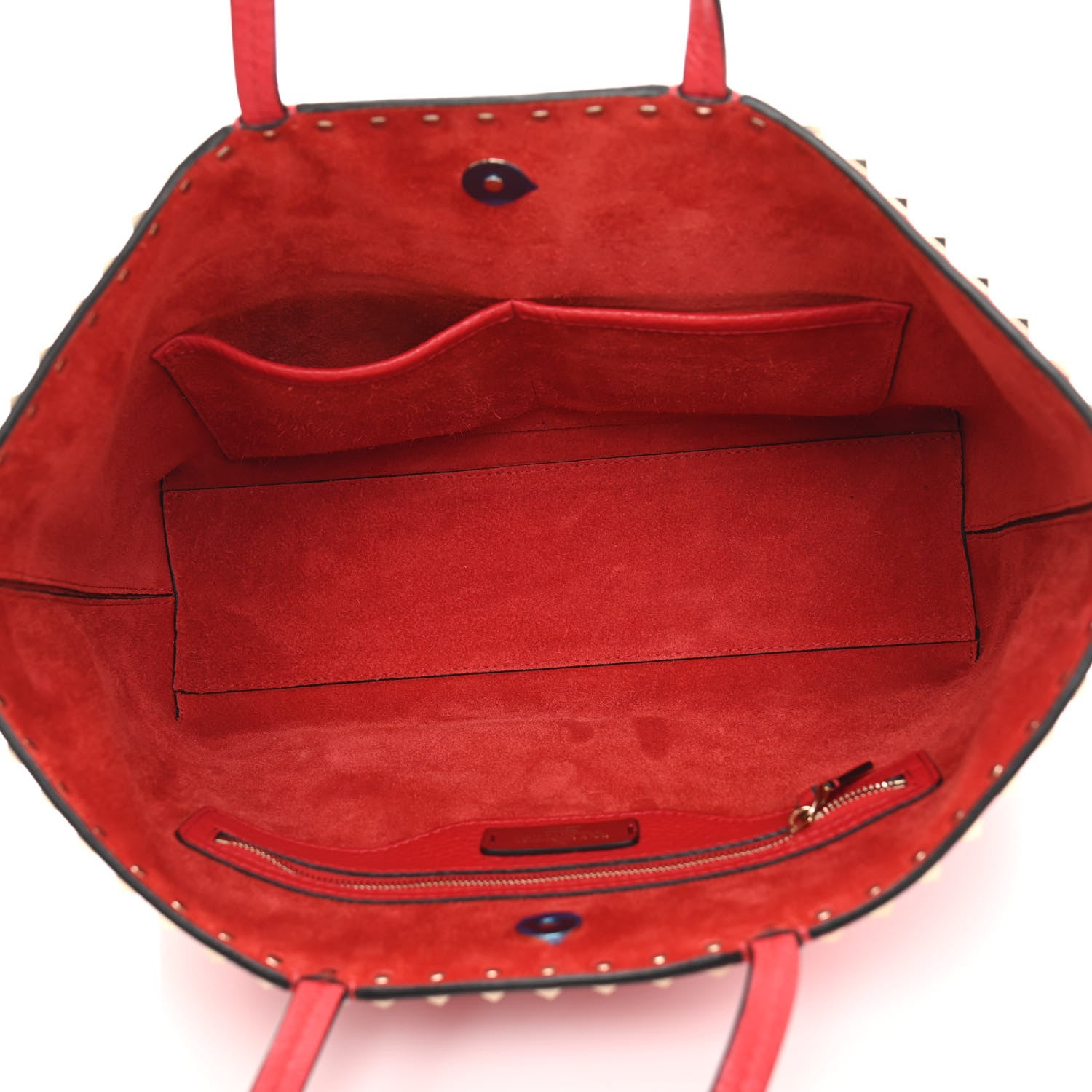 Valentino Garavani Grained Calfskin Small Rockstud Shoulder Tote Rouge Pur 5 of 11