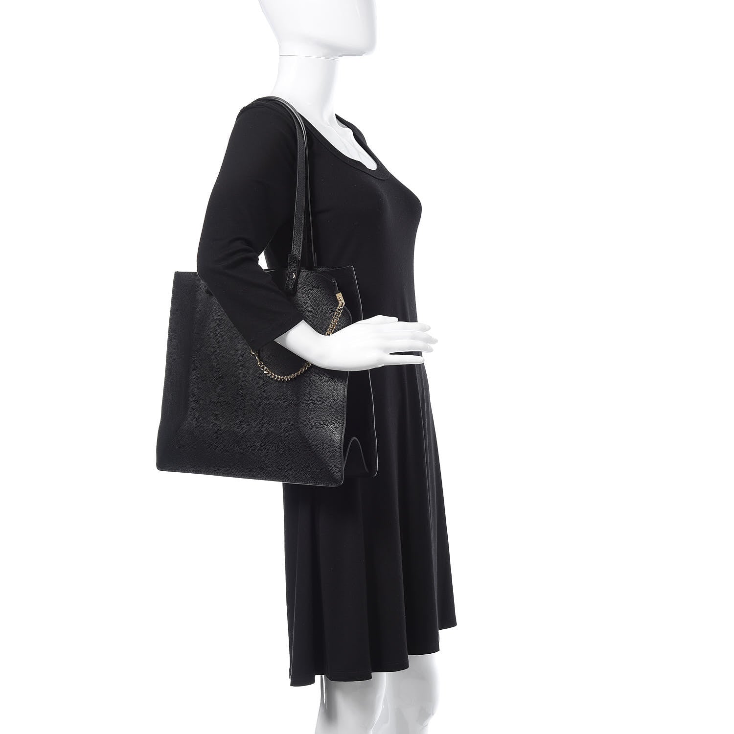 Chloe Grained Calfskin Suede Medium Faye Tote Black 2 of 11