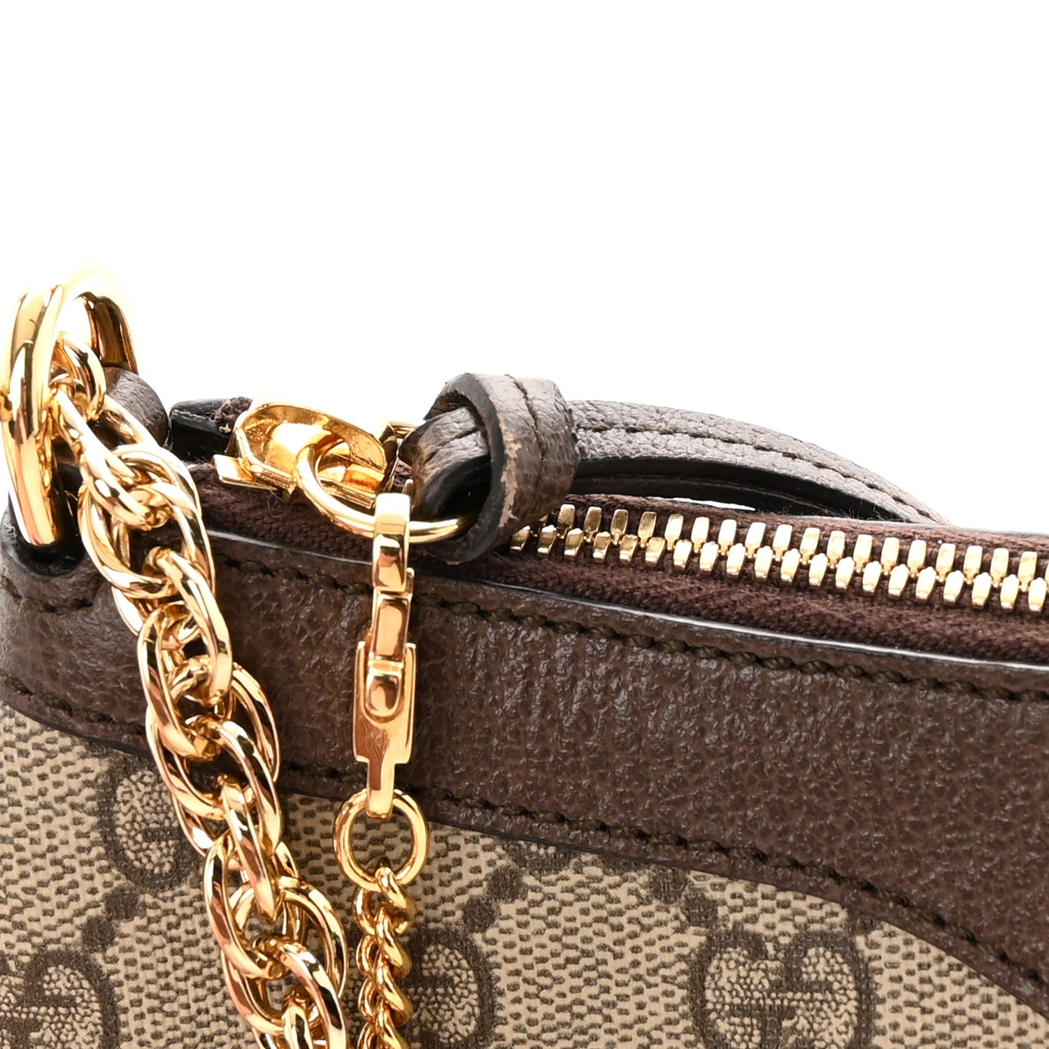 Gucci GG Supreme Monogram Textured Dollar Calfskin Web Small Ophidia GG Handbag Beige Ebony New Acero 10 of 11