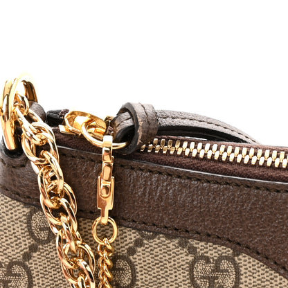 Gucci GG Supreme Monogram Textured Dollar Calfskin Web Small Ophidia GG Handbag Beige Ebony New Acero 10 of 11