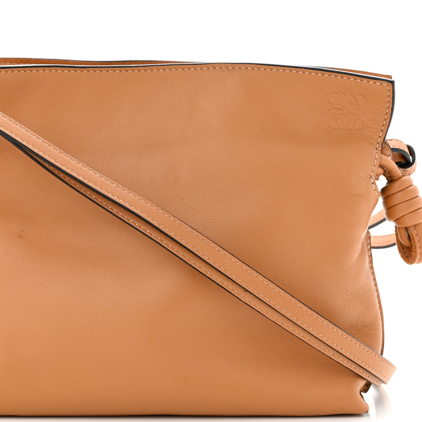Calfskin Mini Flamenco Knot Clutch Warm Desert