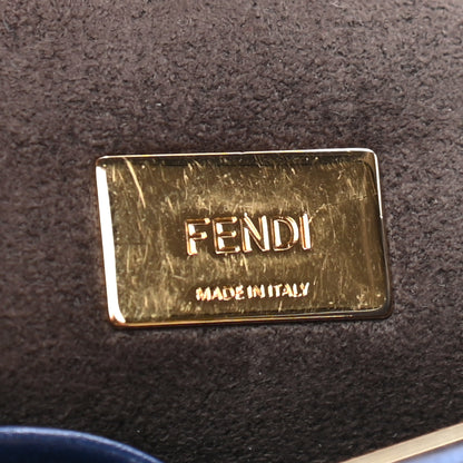 Fendi Shearling Shiny Nappa Micro Peekaboo Iconic Satchel Blue 5 of 10