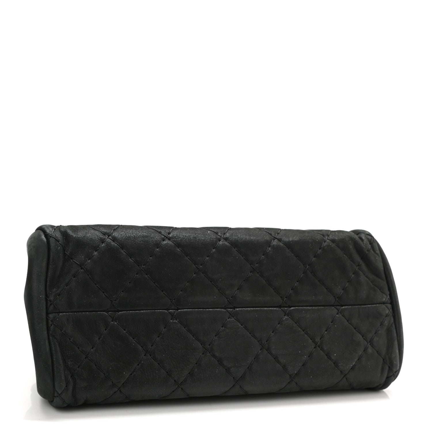 Chanel Iridescent Calfskin Stitched Just Mademoiselle Bowling Bag Black 4 of 11