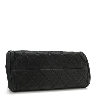 Chanel Iridescent Calfskin Stitched Just Mademoiselle Bowling Bag Black 4 of 11