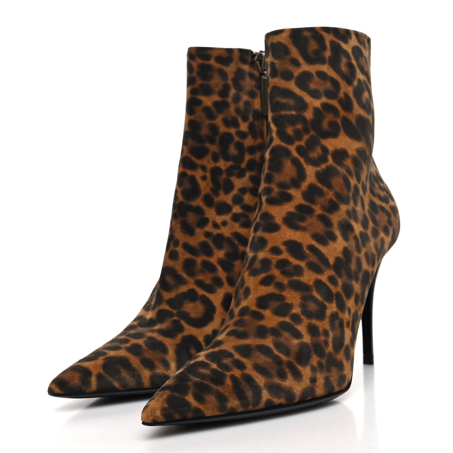 Saint Laurent Suede Leopard Print Lexi 90 Booties 36 Naturale Caffe 3 of 7