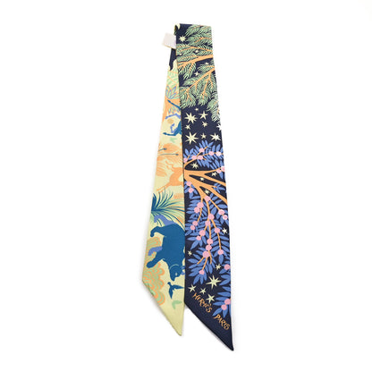 Hermes Silk Sous Le Charme D Orphee Twilly Bleu Black Jaune Soufre 2 of 4