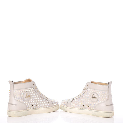 Christian Louboutin Mens Calfskin Louis Spikes Flat Sneakers 43.5 Light Gray 5 of 11