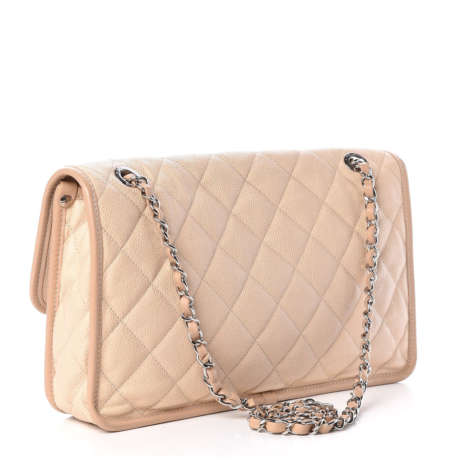Chanel Caviar Quilted Large French Riviera Flap Beige 3 of 18