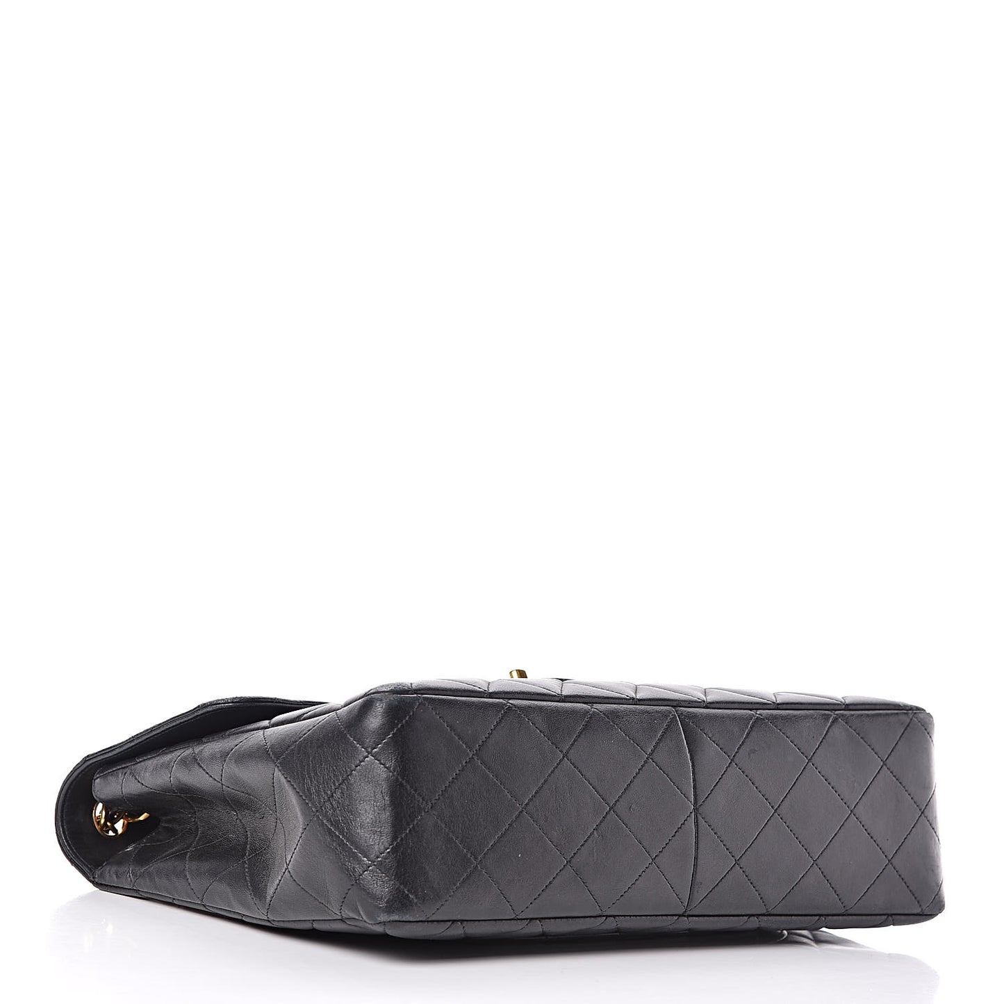 Lambskin Quilted Jumbo Single Flap Black