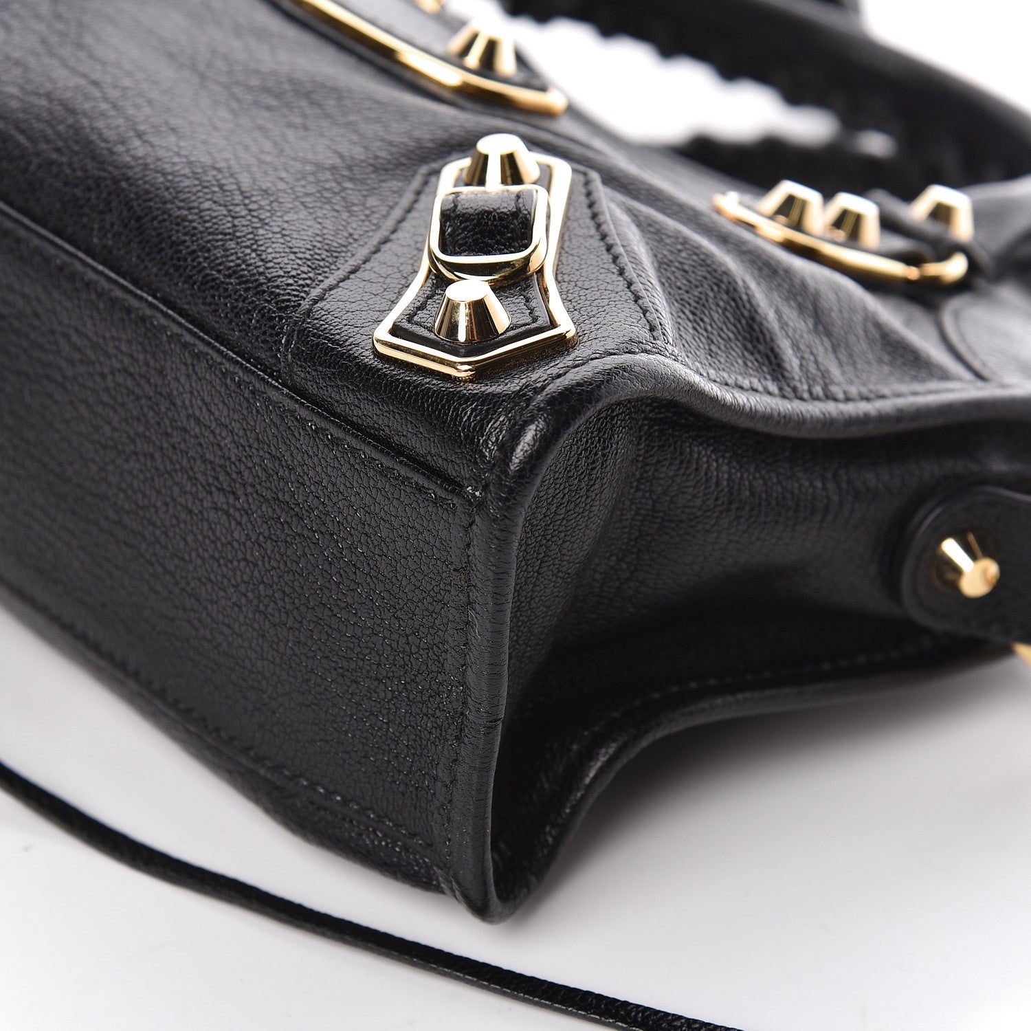 Balenciaga Chevre Gold Metallic Edge Hardware Mini City Black 9 of 10